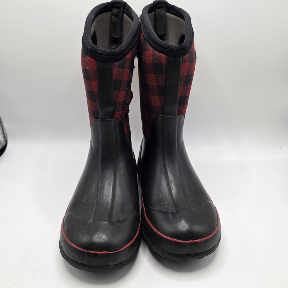 Bogs Kids Buffalo Plaid Waterproof Winter Boots Youth Size 2 Cold Weather - Picture 4 of 7